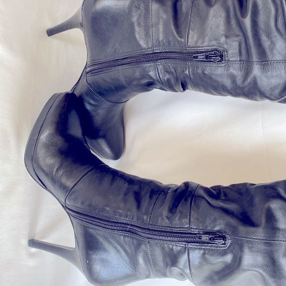 Brand New ! Brazilian Style Long Black Leather Boots.Inside Zipper - Size 39/8.5 - Picture 5 of 11